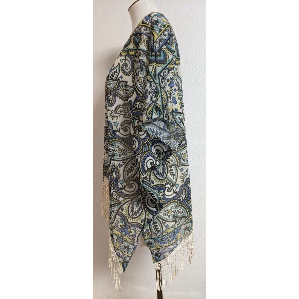 Women's BECCA By Rebecca Virtue Floral Print Crochet Trim Swim Cover M/L - Picture 3 of 8